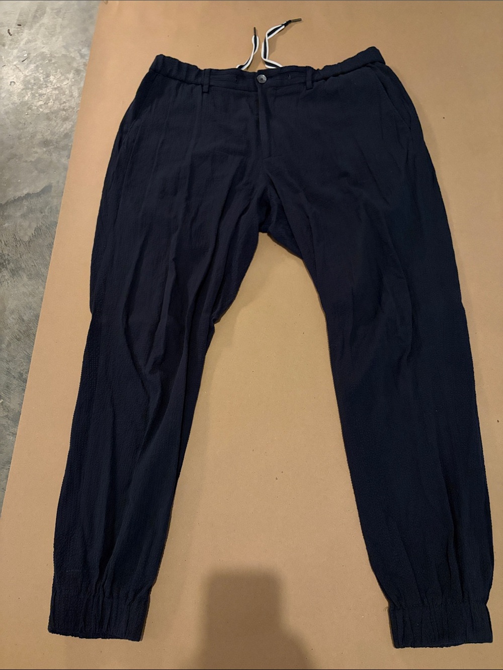 Todd Snyder x foot-joy Drawstring sear sucker Jogger Pants - navy